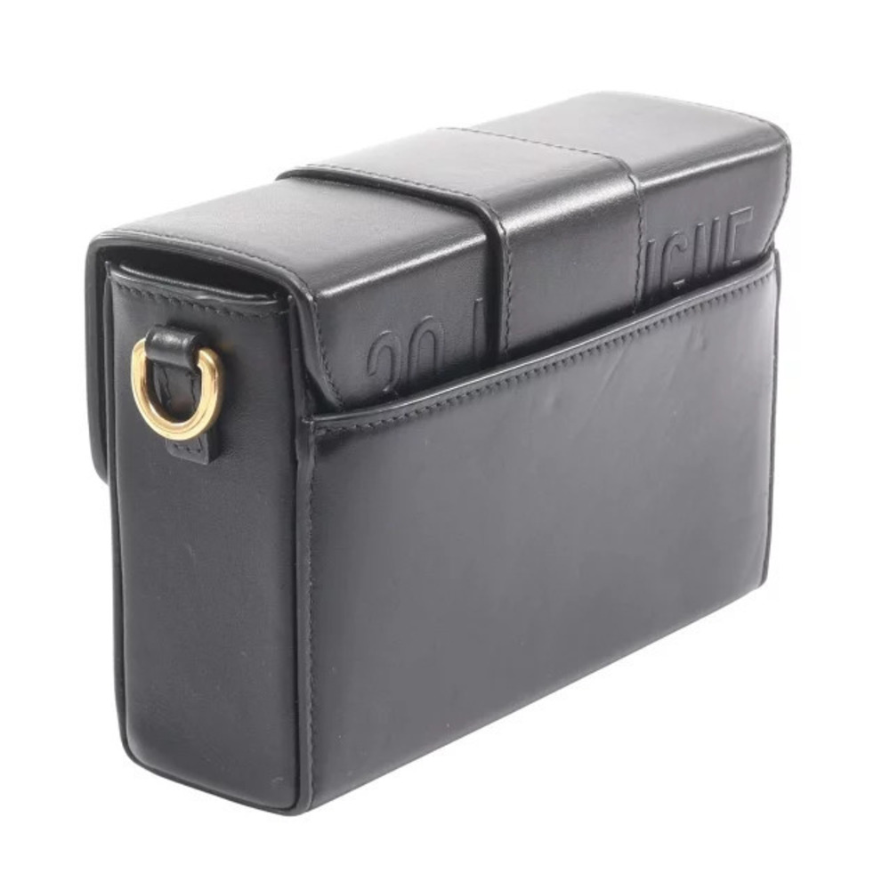 Dior Leather Bag Shoulder Montaigne Black Christian Black